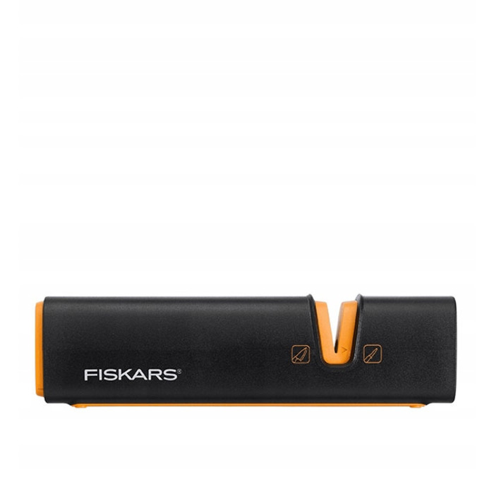 Набір ножів Fiskars Functional Form (5 предметів) у чорному підставці-блоці + точилка, 1057554