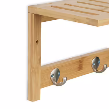 Relaxdays Wall Shelf with 5 Hook Rail