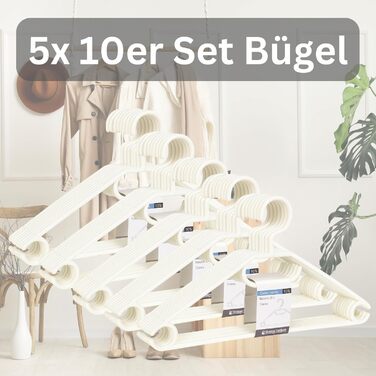 50 вешалок для одягу з обертовими гачками на 360 градусів, з переробленого пластику, чорного кольору, неслизькі, економія місця, Made in EU. Блок Hlkauf 50x чорний & Hlkauf-block (50x білий & Hlkauf-block)