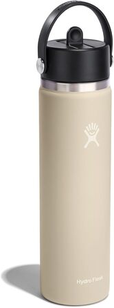 Hydro Flask - Water Bottle (32 oz) - Vacuum Insulated Stainless Steel Water Bottle with Flex Straw Lid - Wide Mouth - (Oat, 710 ml)