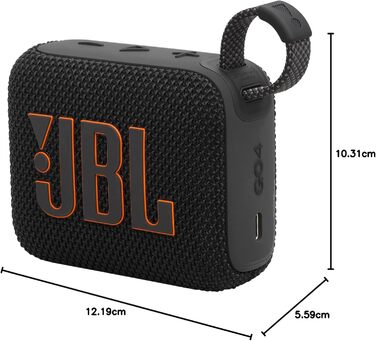 JBL Go 4 Black – Портативна Bluetooth колонка з глибоким басом, захистом від води та пилу, до 7 годин роботи
