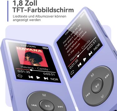 MP3 плеєр AGPTEK 32GB Bluetooth 5.3, 1.8