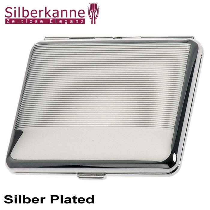Сріблястий двосторонній портсигар Silberkanne Hamburg 6,5x9,5 см, преміум якість, посріблений метал