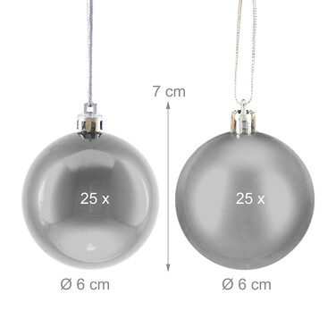 Relaxdays Set of 50 Christmas Baubles