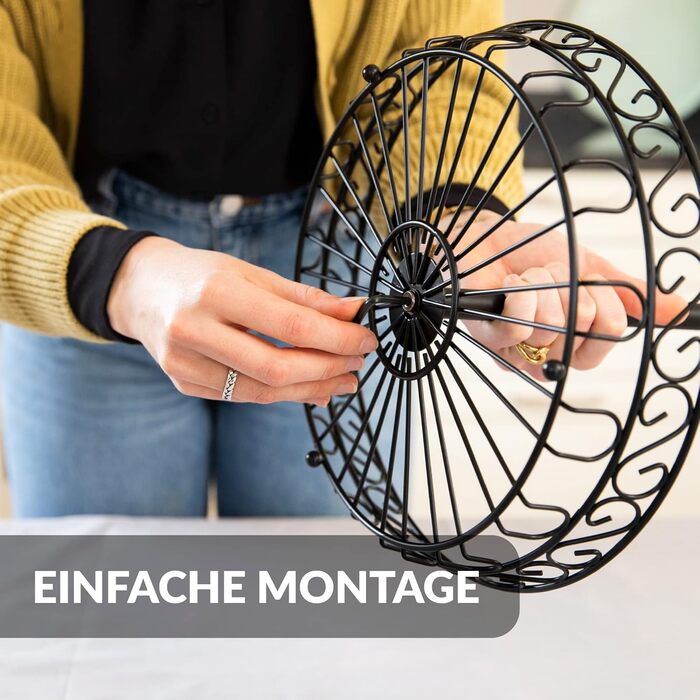 Металева етажерка для фруктів Chefarone 30 см - чорна фруктова ваза з 3 ярусами - стильна підставка для фруктів, 30 x 30 x 36 см