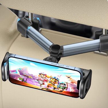 Утримувач для планшета в авто, регульований, універсальний, для iPad/iPhone/Samsung Galaxy Tabs/Kindle Fire HD/Nintendo Switch, 4.4-11 дюймів, ЧЕРВОНИЙ (Срібний)