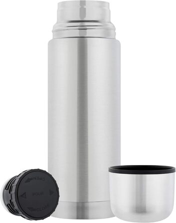 Термос Gräwe з нержавіючої сталі, 350 мл, срібний. Термокружка-термос з кришкою-чашкою, для подорожей, миється в посудомийній машині