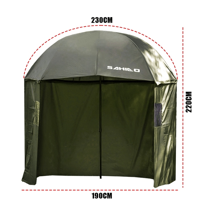 Водостійка рибальська парасолька з боковими стінками Sahido Fishing Shield Advanced 220