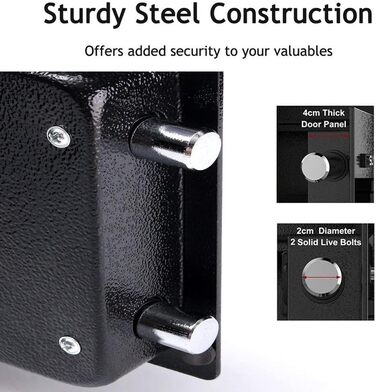 Електронний сейф Klein Tresor: водонепроникний, для зброї, боєприпасів, грошей, ювелірних виробів та документів. Об'єм 4.6L, сірий колір