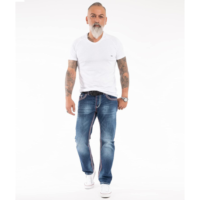 Чоловічі джинси Rock Creek RC-2056, темно-сині, вінтаж, щільні шви, розмір 42W/36L