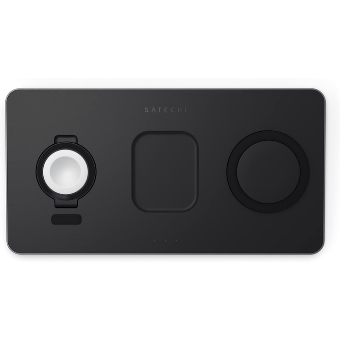 Бездротовий зарядний пристрій SATECHI Trio з магнітною панеллю, Qi-сертифікований, сумісний з iPhone 16 Pro Max / 16 Pro / 16/16 Plus, AirPods 3-го покоління, Apple Watch Ultra & Series