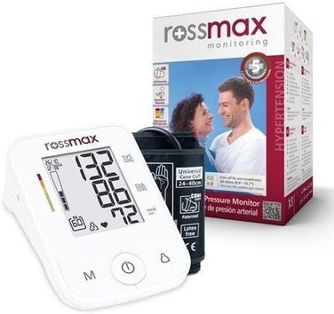Тонометр Rossmax X5 BT з Bluetooth – вимірювання на плечі, автоматичний, клінічно перевірений, великий LCD-дисплей, виявлення AFib та PC, нерегулярне серцебиття