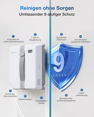 ECOVACS WINBOT Mini: Робот для миття вікон, компактний, сірий - з ультразвуковою системою та 4 режимами