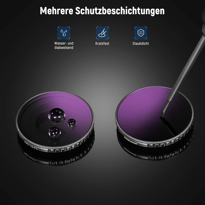 Набір фільтрів ND NEEWER для DJI Osmo Action 4/5 PRO: ND8, ND16, ND32, CPL (4 шт.)