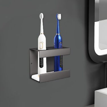LeapBeast 2-Hole Toothbrush Holder 11x8 cm Gray