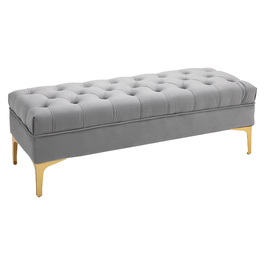 HOMCOM Bench Bed Bench Shoe Bench with Raised Legs in Light Grey 118x45x42cm for Bedroom and Hallway