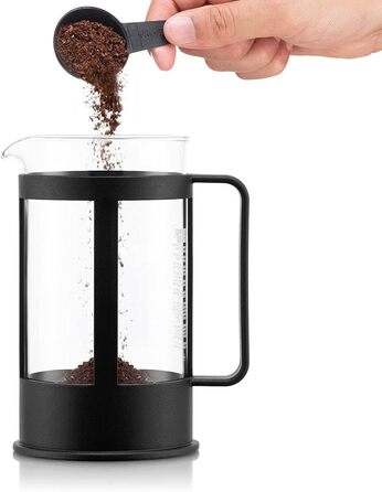 Bodum Kenya Френч-прес для кави - 1л, 8 чашок, з боросилікатного скла та нержавіючої сталі, миється в посудомийній машині, Made in Portugal, чорний