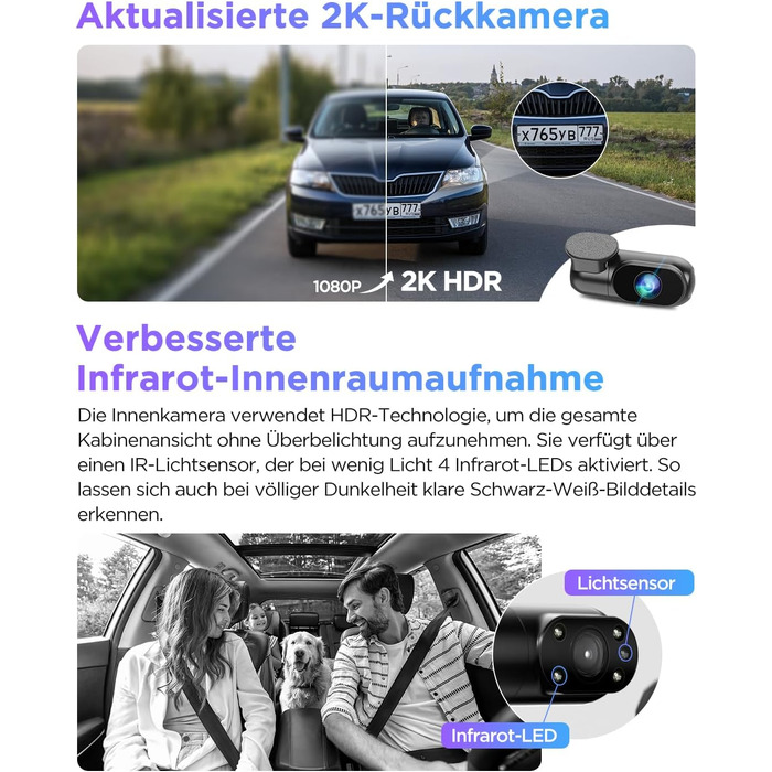 Автомобільний відеореєстратор VIOFO A229 Pro 3CH (4K+2K+1080P), Dual STARVIS 2, GPS, 5GHz WLAN, 3-канальний