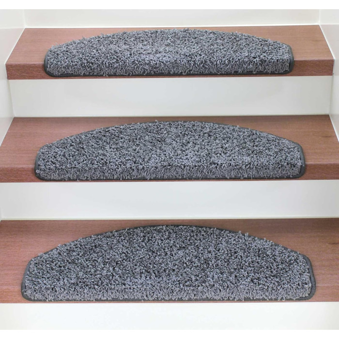 Ступінчасті килимки Kettelservice-Metzker Shaggy: набір 15 шт. (кремовий, сірий)