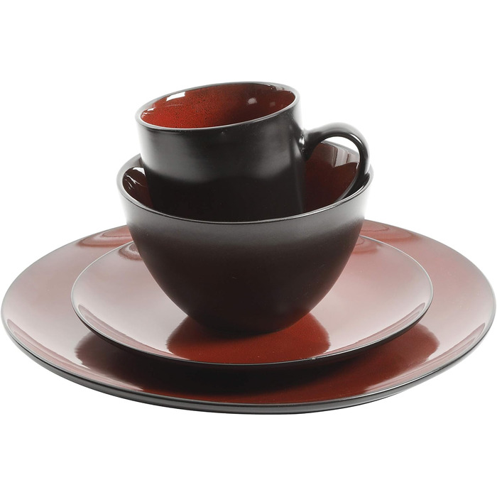 Набір посуду Gibson Soho Lounge, 16 предметів (сервіз на 4 особи), червоний, кераміка