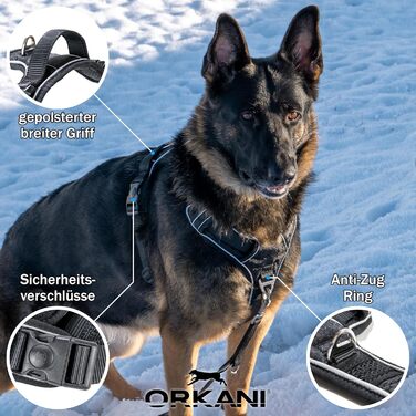 Шлейка для собак ORKANI Bravo 2025 - преміум, не тягне, з безпечним замком, дихаюча, м'яка, для маленьких, середніх та великих собак (S)