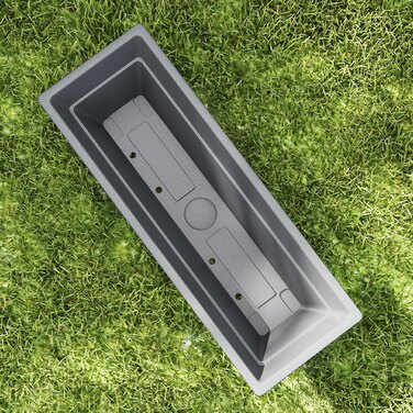 Outsunny Set of 5 Flower Pots - Plastic Planters for Patio, Garden, or Balcony, 23.2 x 8.3 x 6.3 inches, Gray