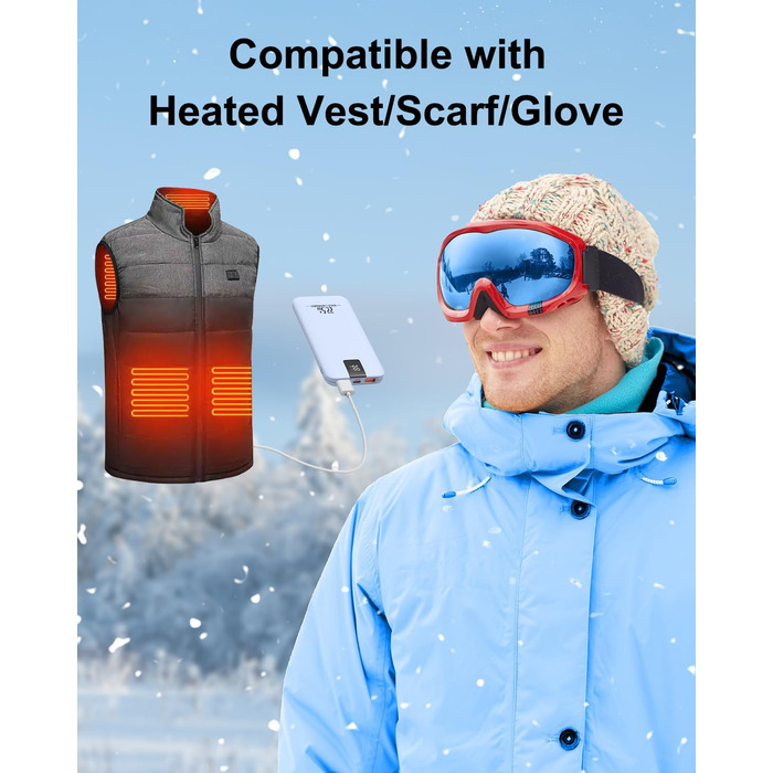 Powerbank 10000mAh 22.5W з LCD-дисплеєм: швидка зарядка, 3 виходи, 2 входи, USB-C, для смартфонів та планшетів (блакитний)