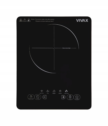 Індукційна плита Vivax 1500 Вт, чорна, склокераміка, 1 конфорка