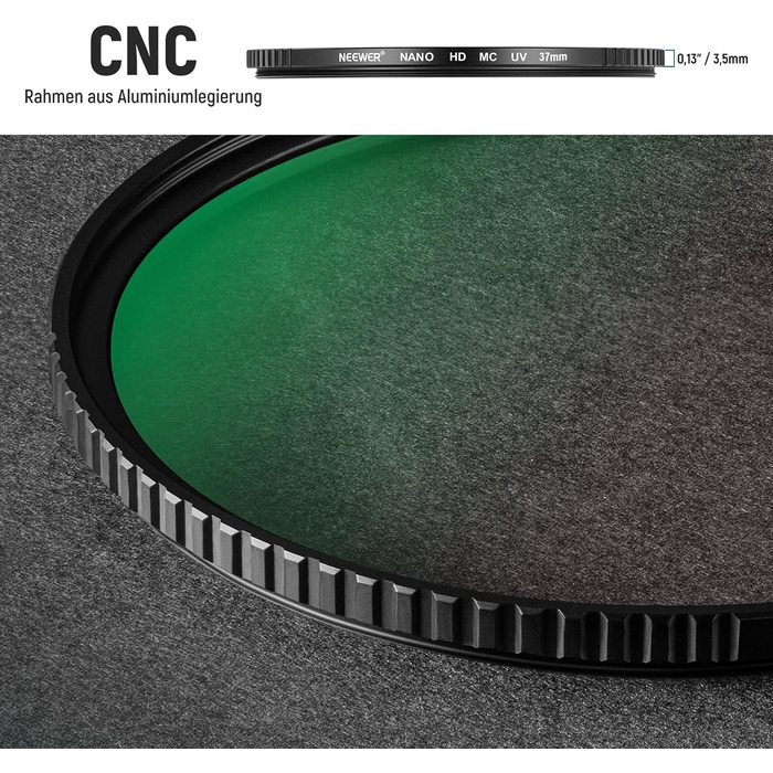 Фільтр NEEWER MC UV 37mm з 24-шаровим покриттям Nano, захисний, оптичне HD скло, водовідштовхувальний, стійкий до подряпин, ультратонкий алюмінієвий каркас