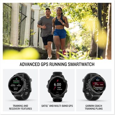 Garmin Forerunner 570: GPS-годинник для бігу та триатлону з AMOLED-дисплеєм, 47 мм, сірий, з чорним ремінком