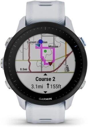 Garmin Forerunner 955: GPS-годинник для триатлонів, бігу, білий, з тривалим акумулятором