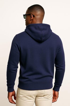 Чоловіча толстовка Leif Nelson Slim Fit з капюшоном, довгим рукавом, темно-синього кольору для спорту та повсякденного носіння