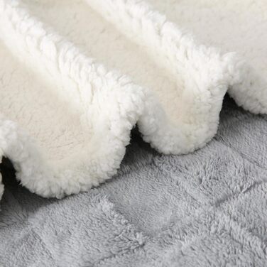 Плед Gracelife Sherpa з м'якого флісу, великий, теплий, 150 x 200 см, сірий (A01)