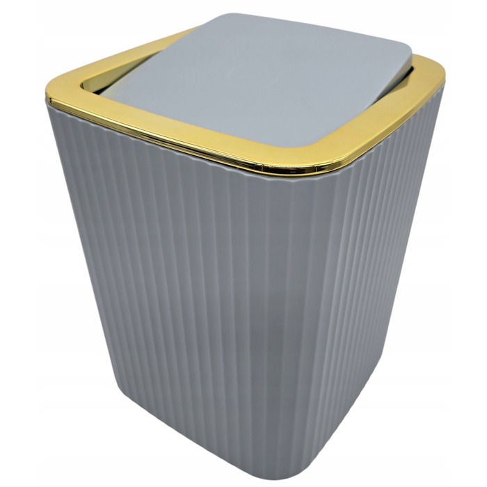 Набір аксесуарів для ванної кімнати та туалету (6 предметів): дозатор, кошик, йоржик — Золотий