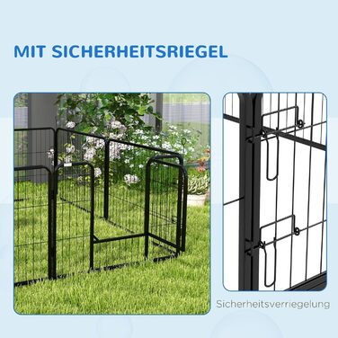 Клітка-манеж для цуценят PawHut 80x60 см з 8 панелей, дверцятами та фіксацією для землі