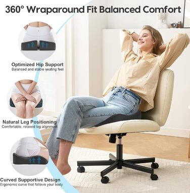 Ергономічна подушка для сидіння на стілець з Memory Foam: для офісу, дому, подорожей. 3D дизайн, дихаючий чохол, антиковзке покриття