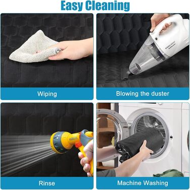 Автоматичний килимок для собак OneAmg у машину, 182x101 см (Чорний) - захист заднього сидіння, з віконцем, бічними панелями та ременями безпеки