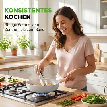 Набір посуду NutriChef Topfset 14 предметів бежевого кольору з керамічним антипригарним покриттям для індукційних плит: каструлі, сковороди, кришки