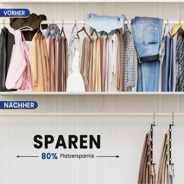 Підвісні вішалки для штанів DAMITA - 2 шт. (білі) - компактні, пластикові, для штанів, суконь, джинсів, шарфів, одягу для жінок та чоловіків