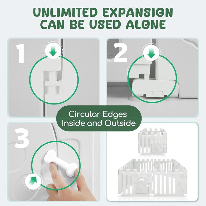 Клітка-загон для собак, 6-панельна, для дому, біла (156 x 78 x 60 см)