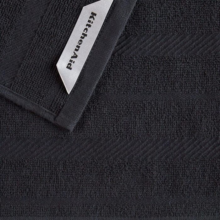 KitchenAid Albany Dishcloths, 8-Piece, Matte Black/White, 30.5 x 30.5 cm