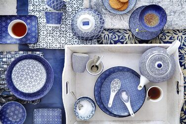 Набір для суші Tokyo Design Studio Nippon Blue (6 предметів): 2 тарілки для суші, 2 миски для соусу, 2 палички для їжі, японський дизайн, порцеляна, подарункова упаковка