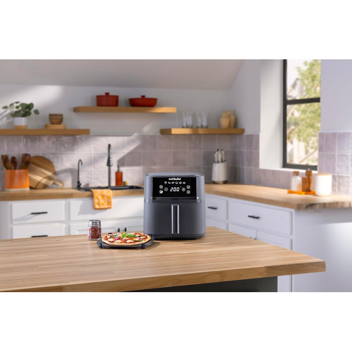 Nutribullet Crisplite Vision NBA0811DG: Фритюрниця повітряна, 8 л, цифрова, 2000 Вт, чорний матовий, 8 автоматичних програм, без PFAS