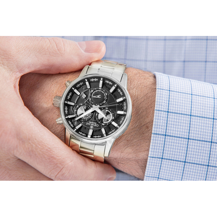 Чоловічий годинник Giewont Chronograph Sapphire, чорний, GW4580-B1