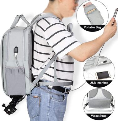 CADeN Рюкзак для камери: водонепроникний, антикрадійний, відділення для ноутбука 15.6'', для DSLR Canon, Nikon, Sony