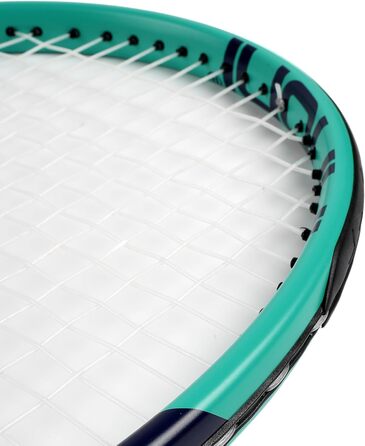 Adult Prestrung Tennis Set - Lightweight, 68.6cm - 2 Rackets, 3 Balls, 2 Grips, Vibration Dampeners - Grey & Green
