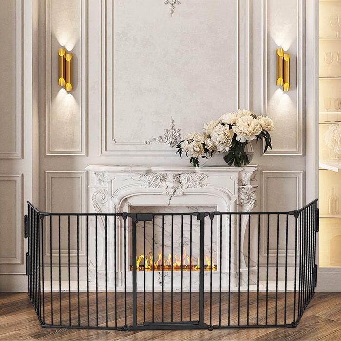 Вольєр для цуценят 8-секційний, вольєр для вигулу собак з захисним тентом, гнучкий та складаний вольєр для собак, загородження для цуценят, кроликів та дрібних тварин - 80 * 60 см (8 шт.)