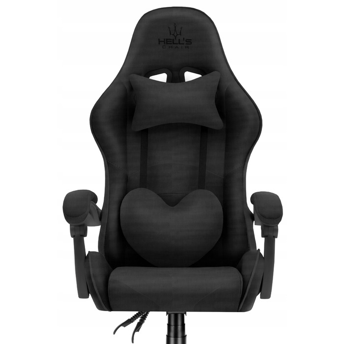 Ігрове офісне крісло HELL'S CHAIR Rainbow Black, обертове, тканина