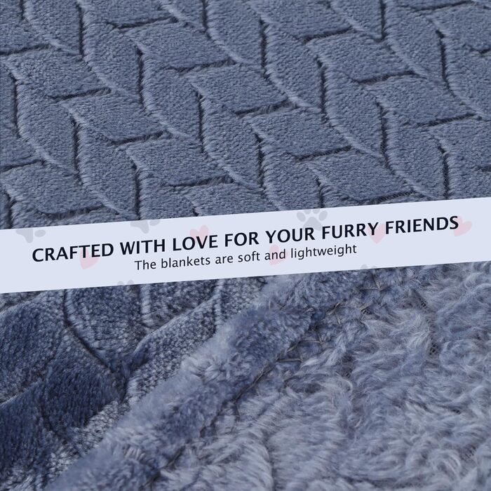 6 шт. М'які ковдри для собак та котів BVAGSS, 60 x 40 см, фліс, фланель, блакитні колоски