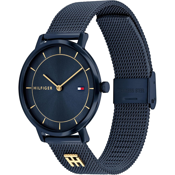 Годинник Tommy Hilfiger для жінок: кварцовий, аналоговий, з мікросітчатим браслетом з нержавіючої сталі. Доступні кольори: срібло, золото, рожеве золото, темно-синій (Navy Blue)